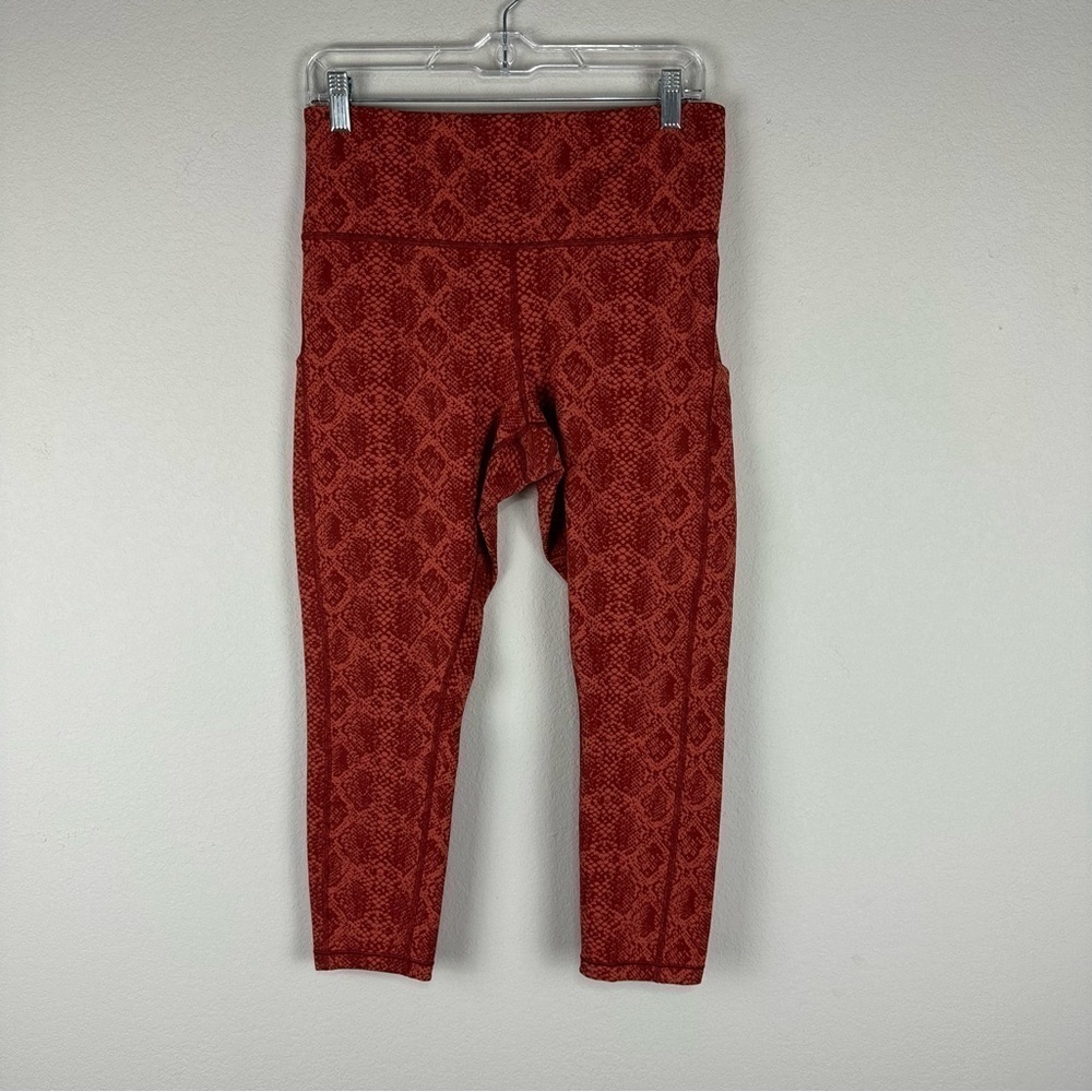 Athleta Orange Snake Print Ultimate 7/8 Athletic Athleisure Tights Leggings 1X